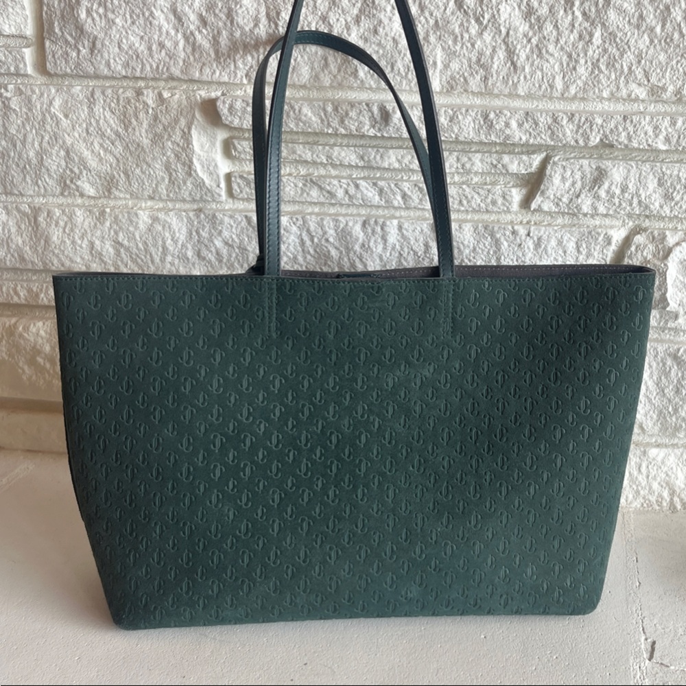 Jimmy Choo Dark Green Tote with Pouch - Picture 4 of 6